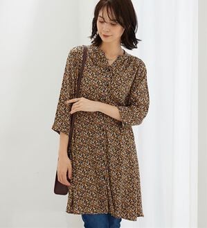 BELLUNA（ベルーナ）の「レーヨンプリントギャザー使いワンピース（その他ワンピース）」｜詳細画像