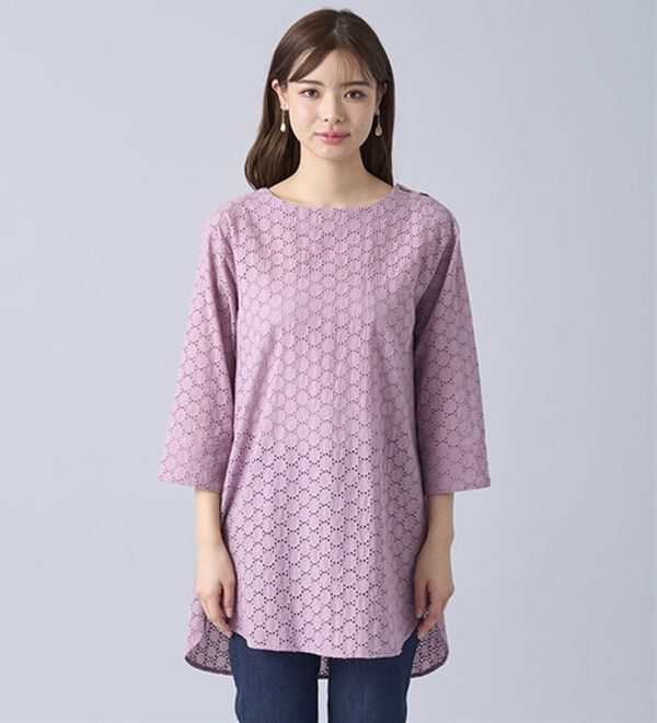 BELLUNA（ベルーナ）の「綿１００％サークルレース素材チュニック（チュニック）」｜詳細画像