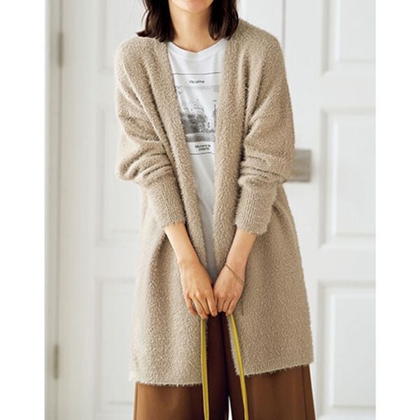 BELLUNA（ベルーナ）の「ふんわりシャギー素材ニットカーディガン（ニットカーディガン）」｜詳細画像