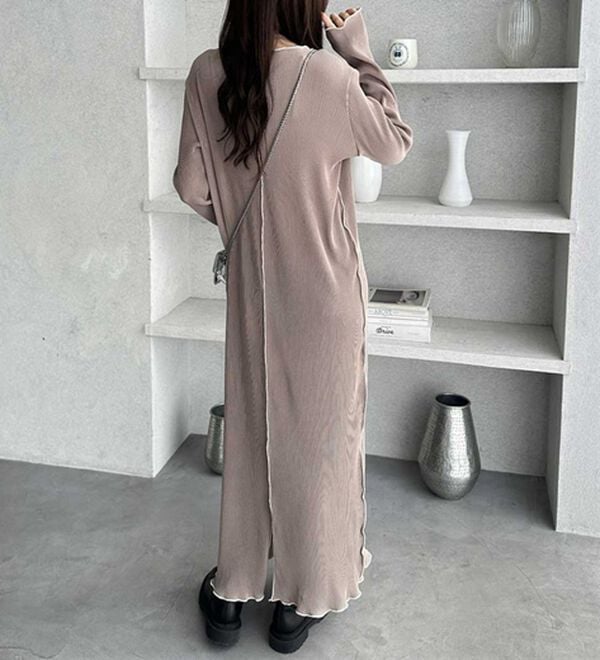 GeeRA（ジーラ）の「全骨格対応！配色プリーツワンピース（カットソーワンピース）」｜詳細画像