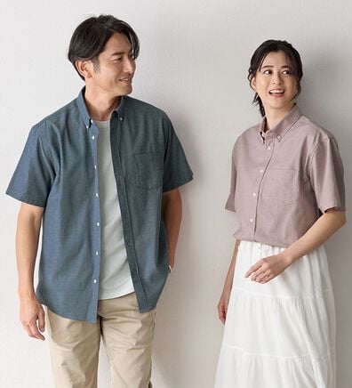 「＜シンプル＆プラス＞お手入れ簡単オックスフォードシャツ（メンズシャツ）」