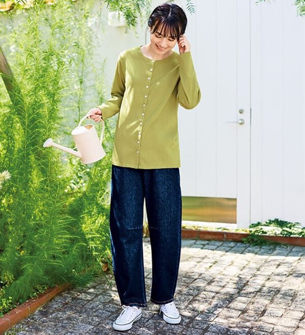 BELLUNA（ベルーナ）の「《ＨｕｇＲｅａｍコットン》ドットボタンニットカーディガン（ニットカーディガン）」｜詳細画像