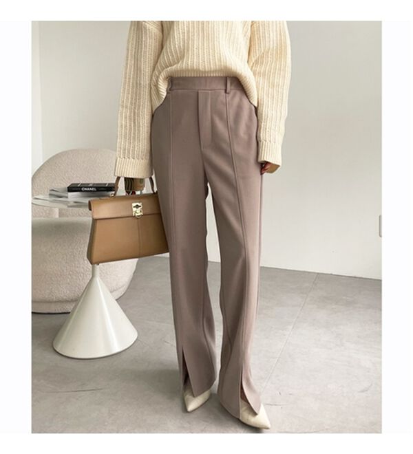 GeeRA（ジーラ）の「楽ちん！ストレッチスリットスラックスパンツ（フルレングスパンツ）」｜詳細画像