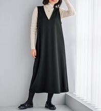 BELLUNA（ベルーナ）の「【選べる丈】シュッと体型カバー！ジャストフィットらくらくジャンパースカート（ジャンパースカート）」