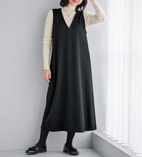 BELLUNA（ベルーナ）の「【選べる丈】シュッと体型カバー！ジャストフィットらくらくジャンパースカート（ジャンパースカート）」