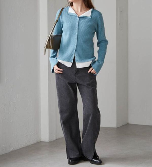 RANAN（ラナン）の「レイヤード配色ニットカーディガン（ニットカーディガン）」｜詳細画像