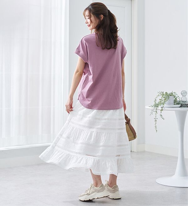 BELLUNA（ベルーナ）の「ひんやリッチコットン大人のゆったりドルマンＴシャツ（カットソー）」｜詳細画像