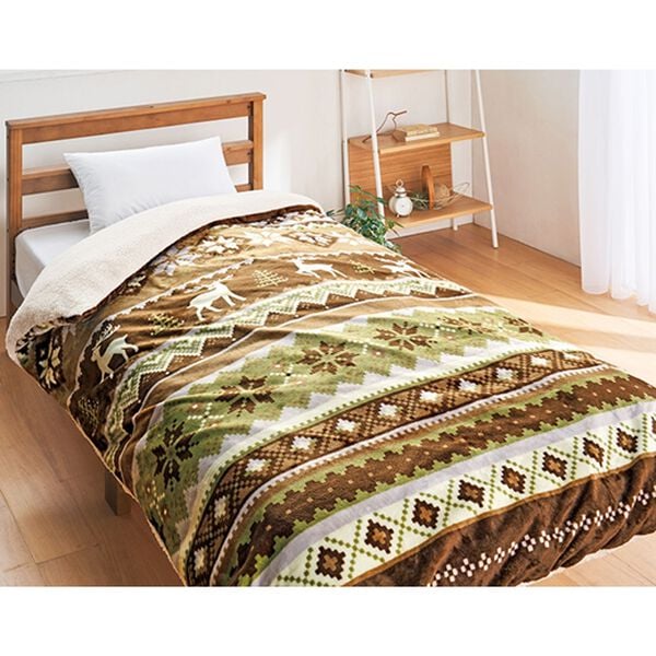 「毛布にもなるフランネル掛布団カバー＜２ＷＡＹ・あったか・裏面シープ調・アルミシート入＞（掛布団カバー）」｜詳細画像