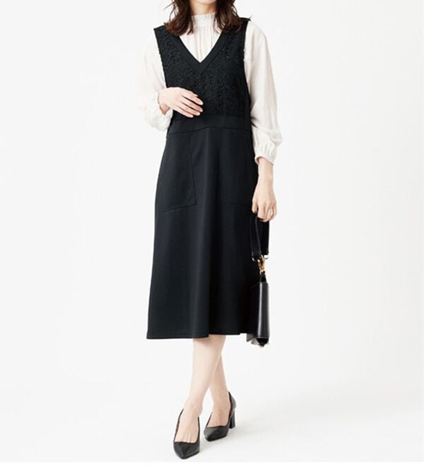 BELLUNA（ベルーナ）の「【Ｌａｇｒｉｌｕａ】レース使いジャンパースカート（ジャンパースカート）」｜詳細画像