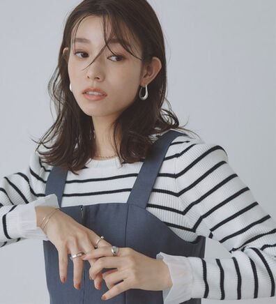 Pierrot（ピエロ）の「選べる袖デザインリブニット（ニット・セーター）」