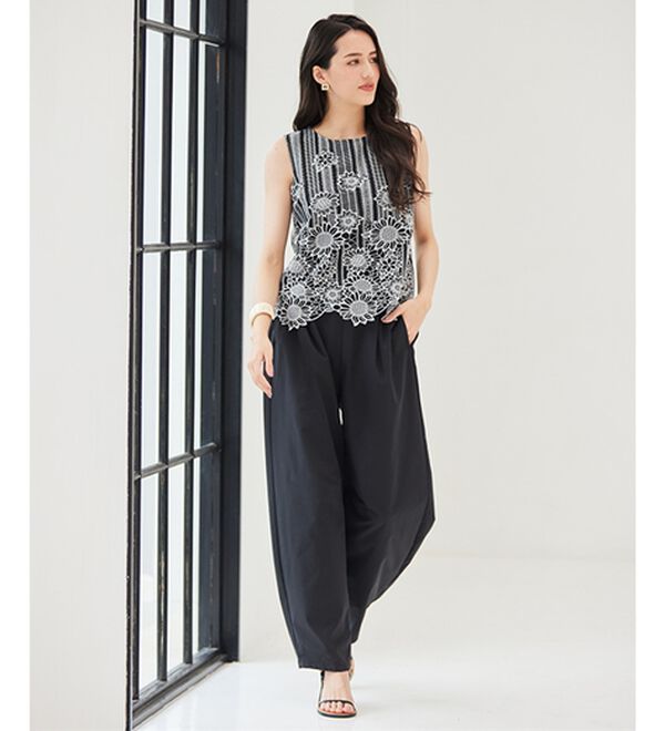 RANAN（ラナン）の「ひんやり！レース使いプルオーバー（ブラウス）」｜詳細画像