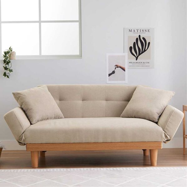 iellio（イエリオ）の「肘リクライニング木飾り付ソファＲｏｓｉｅ＜１．５人掛＞（ソファ）」｜グレー