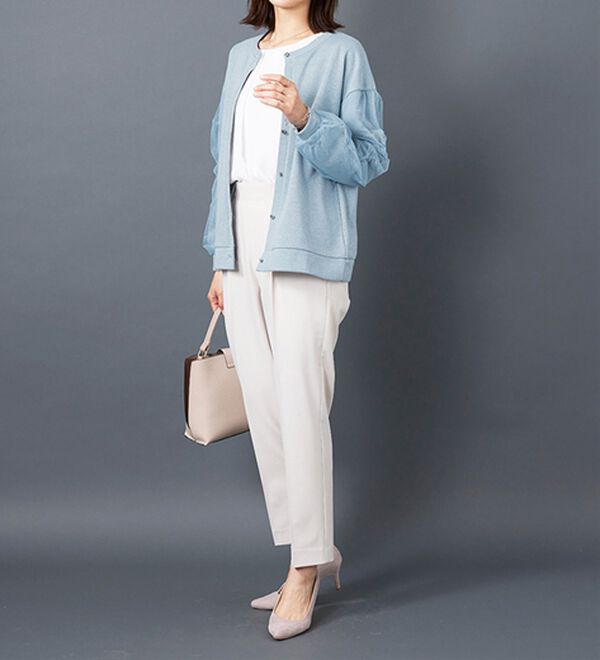 BELLUNA（ベルーナ）の「ラメ調袖チュールデザインカーディガン（その他カーディガン）」｜詳細画像