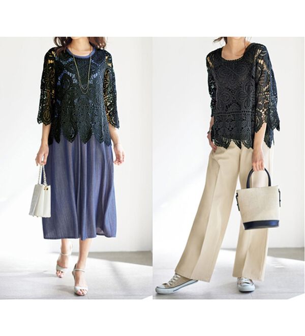 BELLUNA（ベルーナ）の「この夏欲しい！クロシェ風ブラウス（ブラウス）」｜詳細画像