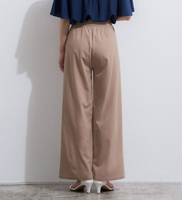 Pierrot（ピエロ）の「【選べる丈】ストレッチツイルワイドパンツ（ワイドパンツ・ガウチョ）」｜詳細画像