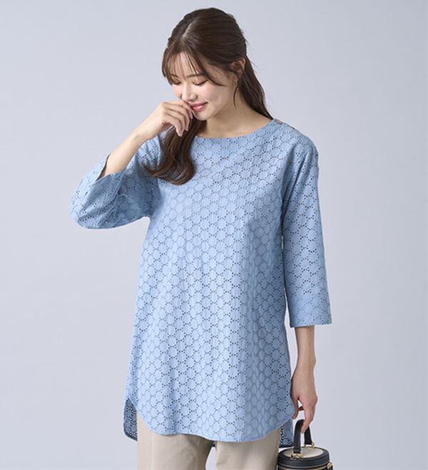 BELLUNA（ベルーナ）の「綿１００％サークルレース素材チュニック（チュニック）」｜詳細画像