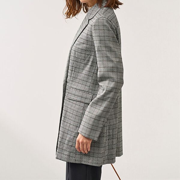 BELLUNA（ベルーナ）の「羽織るだけできちんと見え！チェック柄テーラードジャケット（テーラードジャケット）」｜詳細画像