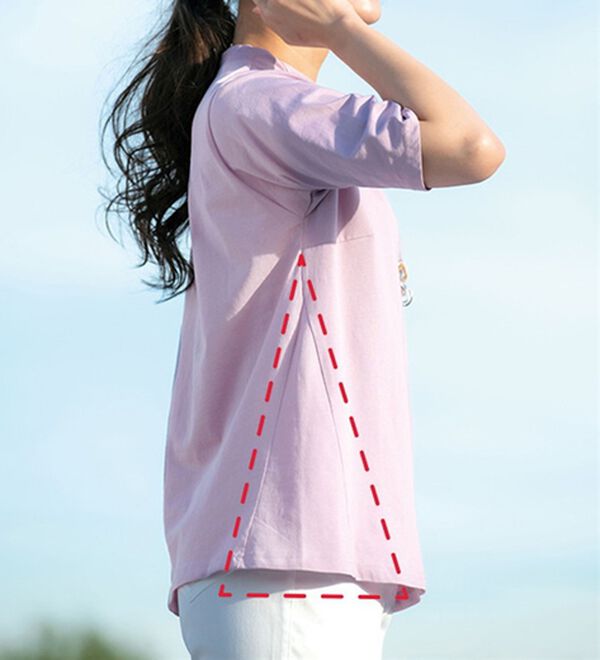 LAVIENNE（ラヴィエンヌ）の「綿１００％サイド切替スタンド衿Ｔシャツ（カットソー）」｜詳細画像