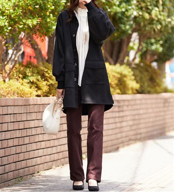 BELLUNA（ベルーナ）の「【選べる裏起毛】静電気防止！ブーツカットヘリンボーンパンツ（フルレングスパンツ）」｜詳細画像