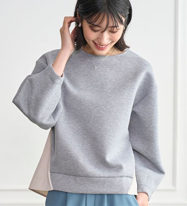 BELLUNA（ベルーナ）の「バックスリットデザイン異素材プルオーバー（カットソー）」｜詳細画像