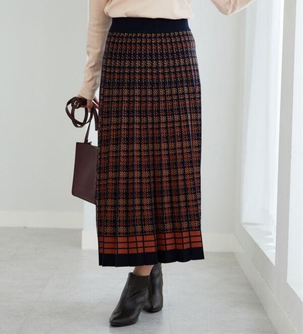 BELLUNA（ベルーナ）の「ジャカードニットプリーツスカート（ロングスカート）」｜詳細画像