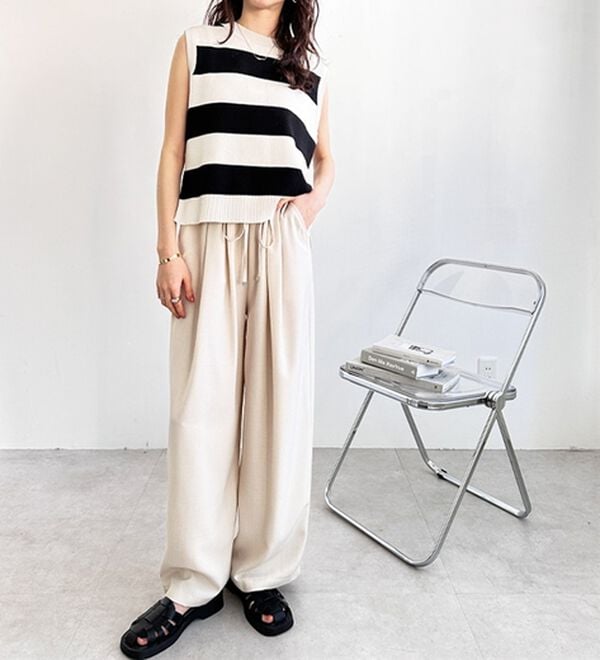 GeeRA（ジーラ）の「【体型カバー】上品なのにラクちんワイドパンツ（フルレングスパンツ）」｜詳細画像