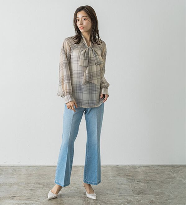 Pierrot（ピエロ）の「選べる柄２ｗａｙリボンブラウス（ブラウス）」｜詳細画像