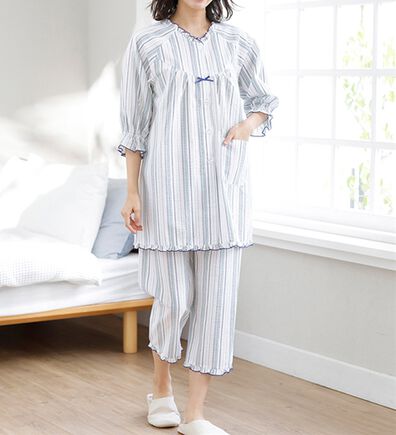 LAVIENNE（ラヴィエンヌ）の「サラッと涼感、綿１００％サッカーパジャマ（パジャマ・ルームウェア）」