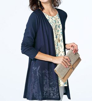 BELLUNA（ベルーナ）の「涼やか花柄オパールカーディガン（ニットカーディガン）」｜詳細画像