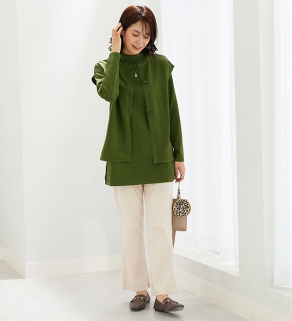 BELLUNA（ベルーナ）の「前後２ｗａｙベスト付ニットアンサンブル（アンサンブル）」｜詳細画像