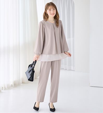 alotta（アロッタ）の「【入学式・卒業式】洗えるシフォンレイヤードセットアップ（ブラウススーツ）」