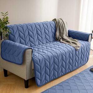 iellio（イエリオ）の「もちもちひんやり冷感ソファカバー＜接触冷感・抗菌防臭・防ダニ・ソファパッド・滑りにくい加工・ハイバック・２人掛・３人掛＞（ソファーカバー）」｜ネイビー