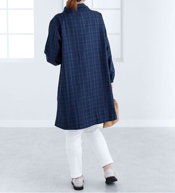 BELLUNA（ベルーナ）の「＜ｓｏｒａｆｕｋｕ＞衿デザインチェック柄ワンピース（その他ワンピース）」｜詳細画像