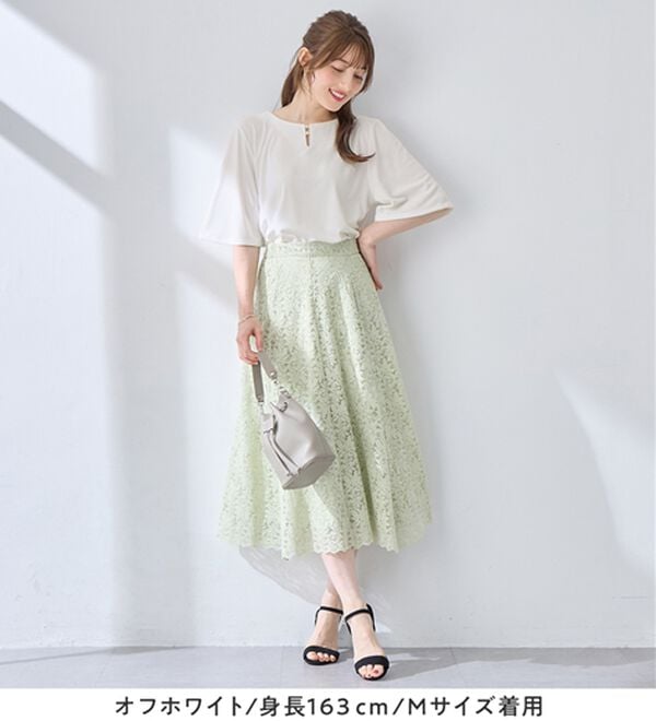 alotta（アロッタ）の「パールデザイン５分袖Ｔシャツブラウス（ブラウス）」｜詳細画像