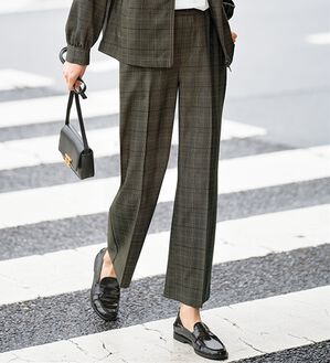 BELLUNA（ベルーナ）の「【Ｗｏｏｌｉｓｈ】美脚ワイドパンツ（ワイドパンツ・ガウチョ）」｜ブラウン系チェック