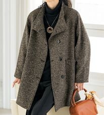 ルフラン（ルフラン）の「ウール調ヘリンボーン柄コート（ロングコート）」