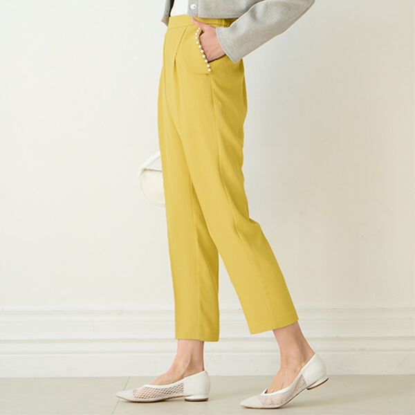 RANAN（ラナン）の「パール使いタックパンツ（フルレングスパンツ）」｜詳細画像