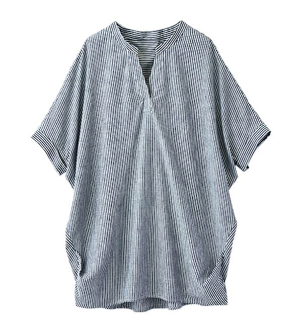 BELLUNA（ベルーナ）の「機能付リネン混スキッパーデザインシャツ（シャツ）」｜詳細画像