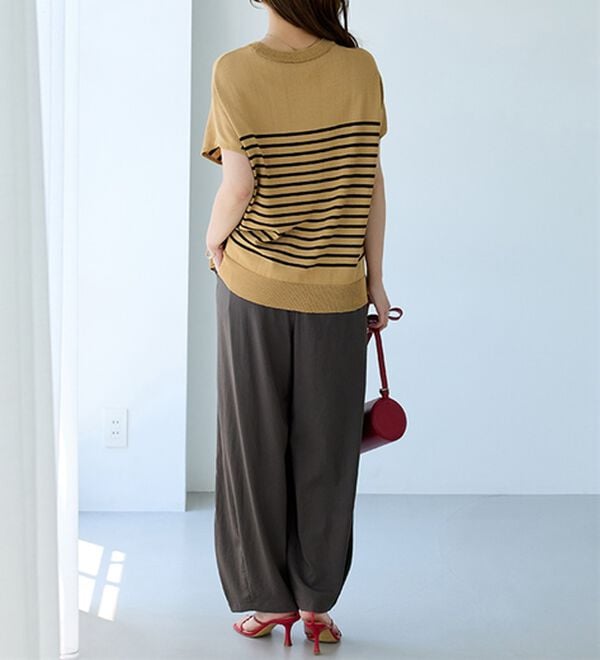 BELLUNA（ベルーナ）の「【快適Ｌａｂ．】Tシャツより上品！ひんやり洗えるニットＴ（ニット・セーター）」｜詳細画像