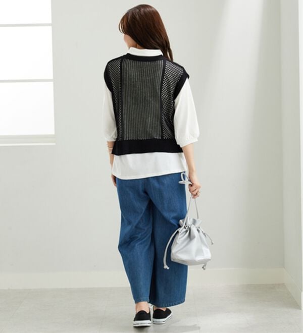 BELLUNA（ベルーナ）の「透かし編ニットベストアンサンブル（アンサンブル）」｜詳細画像