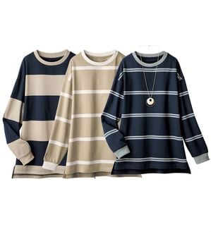 ルフラン（ルフラン）の「【３色組】毎日着たい。綿１００％おしゃれプルオーバー（カットソー）」｜詳細画像