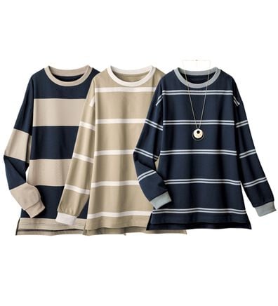 ルフラン（ルフラン）の「【３色組】毎日着たい。綿１００％おしゃれプルオーバー（カットソー）」