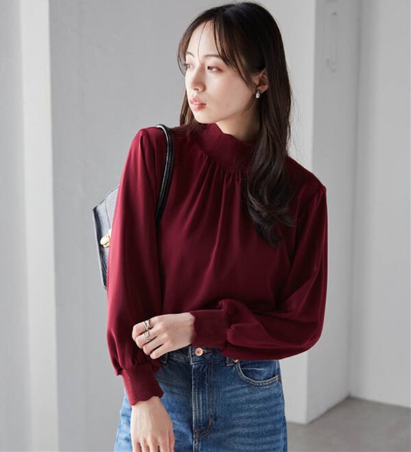 RANAN（ラナン）の「スカラップリブニット使いブラウス（ブラウス）」｜詳細画像