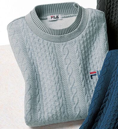 「＜フィラ＞ニット使いフクレジャカードトレーナー（メンズトレーナー）」