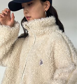 RANAN（ラナン）の「＜U.S.POLO ASSN.＞刺繍ボアブルゾン（ブルゾン）」｜アイボリー