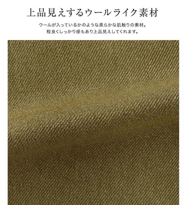 Pierrot（ピエロ）の「大人シルエットウールライクタックワイドパンツ（ワイドパンツ・ガウチョ）」｜詳細画像