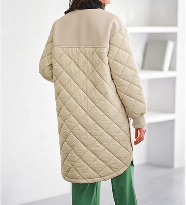 BELLUNA（ベルーナ）の「ダイヤキルト切替とろみ素材ロングコート（ロングコート）」｜詳細画像