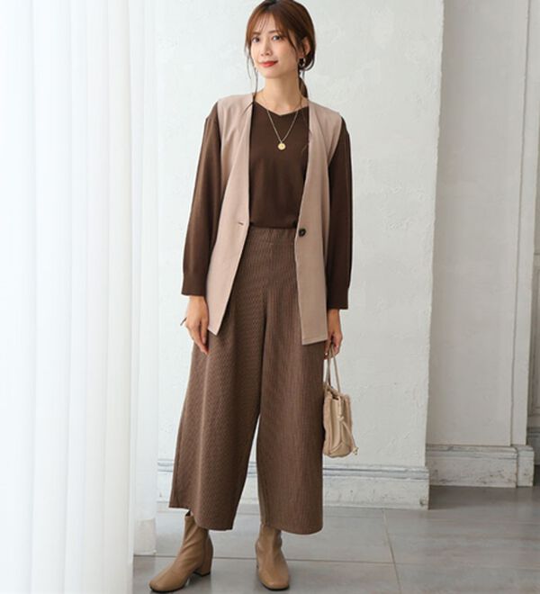 A HAPPY MARILYN（アハッピーマリリン）の「【Ｌ～８Ｌ】Ｒｉｎ フィット感軽減！Ｔシャツ感覚もっちりやわらかＶネックニット（ニット・セーター）」｜詳細画像