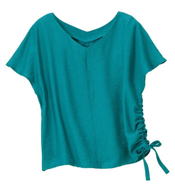 VINNO（ヴィノ）の「麻調素材ブラウス＆パンツセットアップ（セットアップ）」｜詳細画像