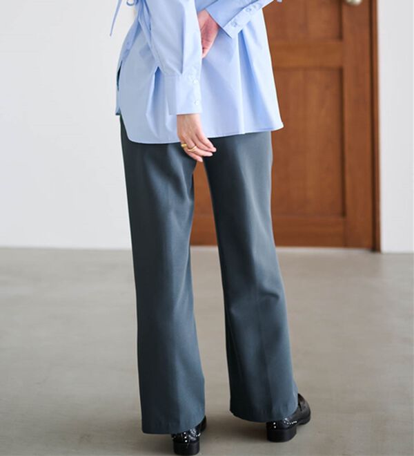 RANAN（ラナン）の「裏起毛美脚シルエットピンタックワイドパンツ（フルレングスパンツ）」｜詳細画像